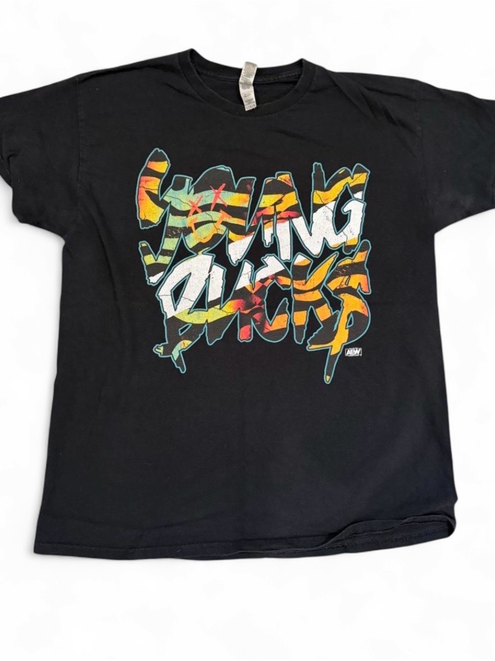 Gildan Black Kids Short Sleeve Tee with Colorful Graffiti Print